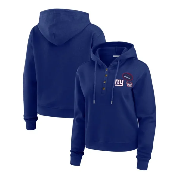 New York Giants Andrews Hooded Waffle Top
