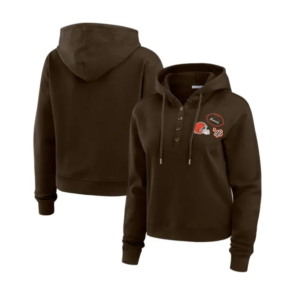 Cleveland Browns Andrews Hooded Waffle Top