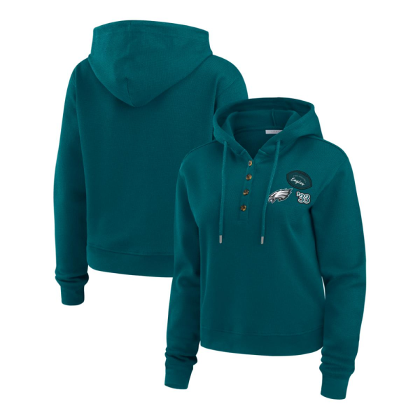 Philadelphia Eagles Andrews Hooded Waffle Top