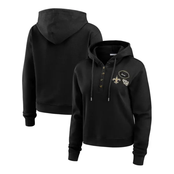New Orleans Saints Andrews Hooded Waffle Top