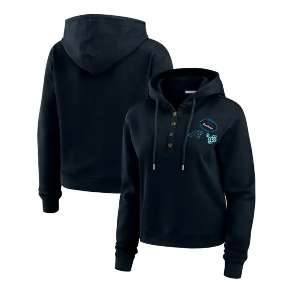 Carolina Panthers Andrews Hooded Waffle Top