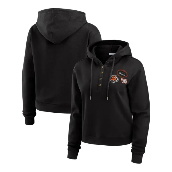 Cincinnati Bengals Andrews Hooded Waffle Top