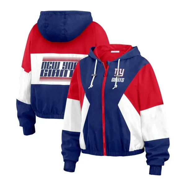 New York Giants Color Block Full-Zip Windbreaker Jacket