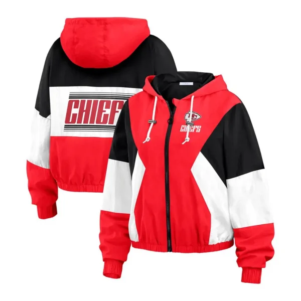 Kansas City Chiefs Color Block Full-Zip Windbreaker Jacket