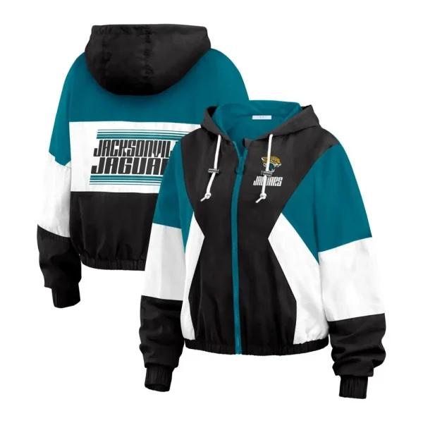 Jacksonville Jaguars Color Block Full-Zip Windbreaker Jacket