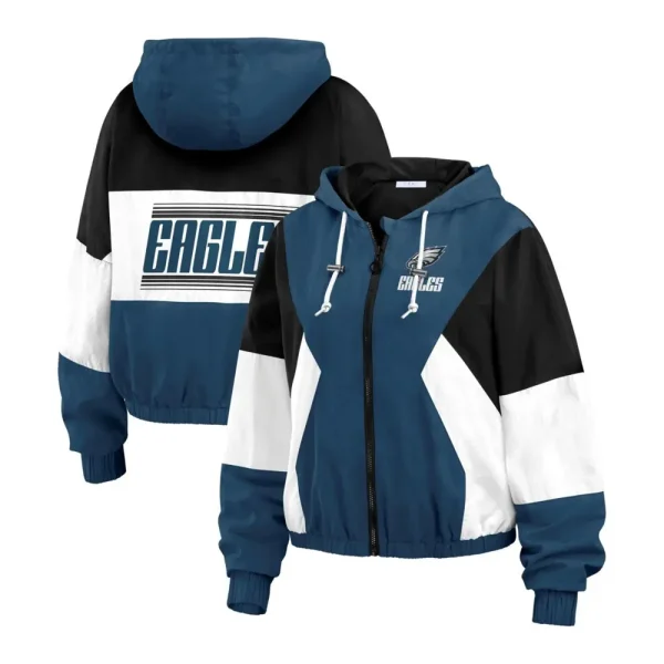 Philadelphia Eagles Color Block Full-Zip Windbreaker Jacket