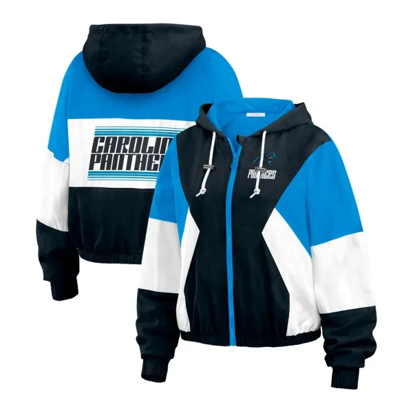 Carolina Panthers Color Block Full-Zip Windbreaker Jacket
