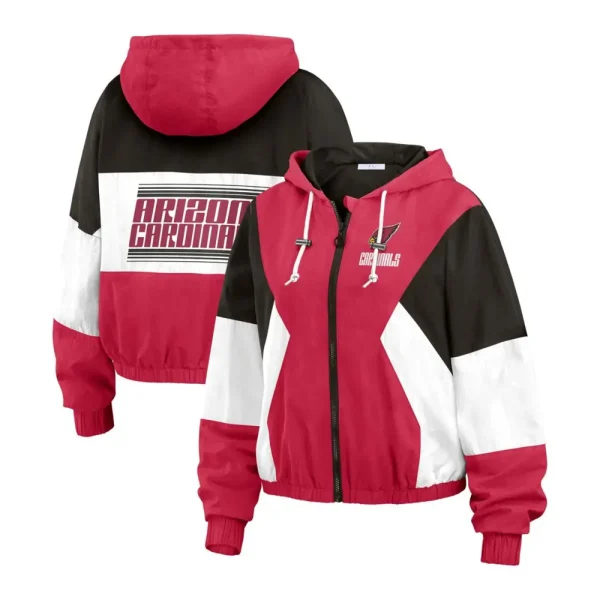 Arizona Cardinals Color Block Full-Zip Windbreaker Jacket
