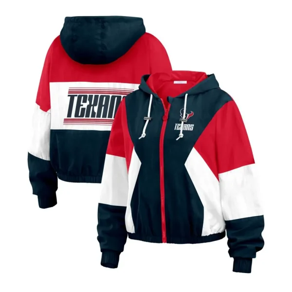 Houston Texans Color Block Full-Zip Windbreaker Jacket