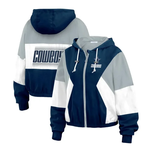 Dallas Cowboys Color Block Full-Zip Windbreaker Jacket