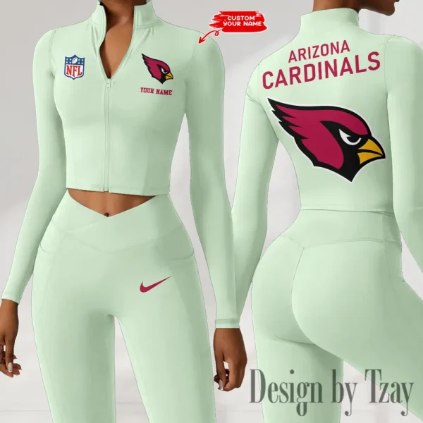 Arizona Cardinals Zipper Sports Top Women Gym Long Sleeve for Fitness SPTZSTW097 - Image 2
