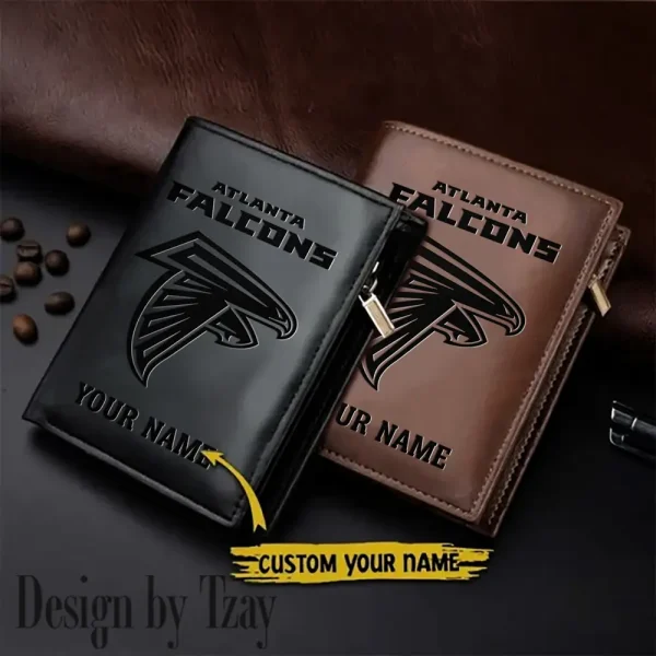 Atlanta Falcons Small Rectangular Leather Wallet Style 2025 SPTLVW514