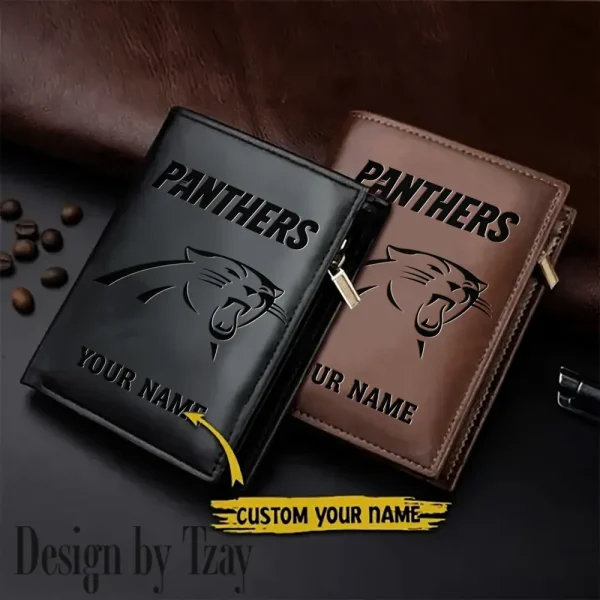 Carolina Panthers Small Rectangular Leather Wallet Style 2025 SPTLVW517