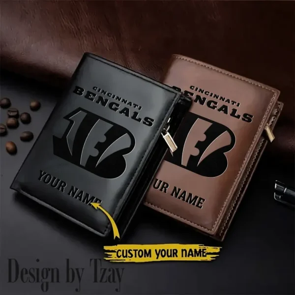Cincinnati Bengals Small Rectangular Leather Wallet Style 2025 SPTLVW519