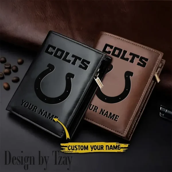 Indianapolis Colts Small Rectangular Leather Wallet Style 2025 SPTLVW526