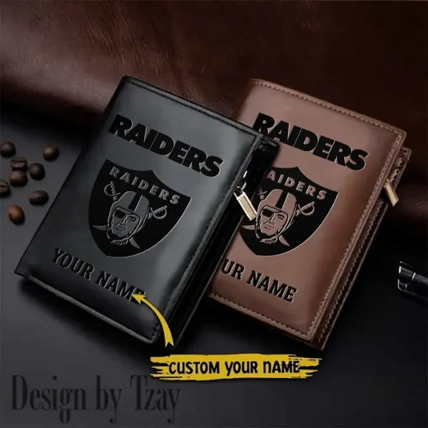 Las Vegas Raiders Small Rectangular Leather Wallet Style 2025 SPTLVW529