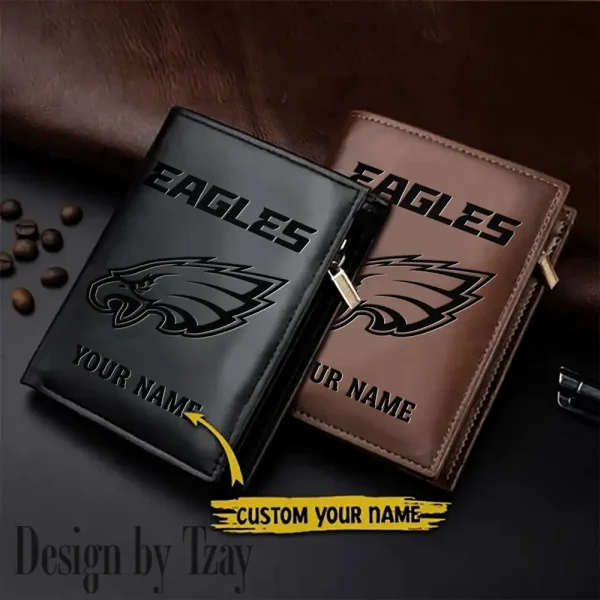 Philadelphia Eagles Small Rectangular Leather Wallet Style 2025 SPTLVW538