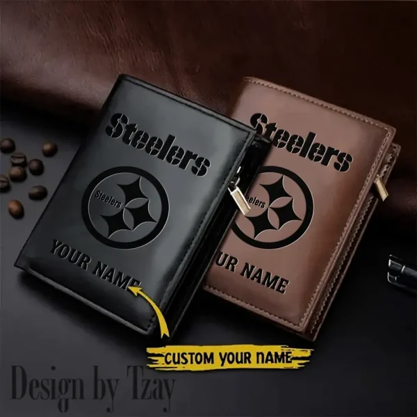 Pittsburgh Steelers Small Rectangular Leather Wallet Style 2025 SPTLVW539