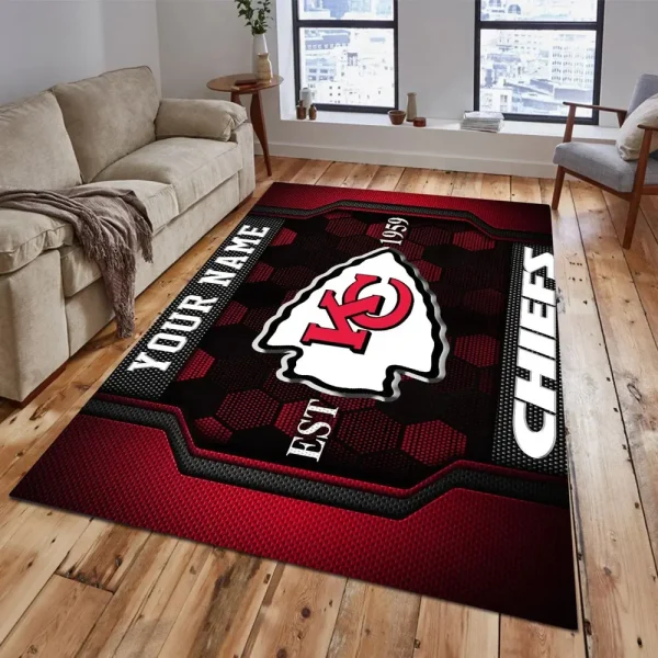 Kansas City Chiefs Living Room Carpet Rug