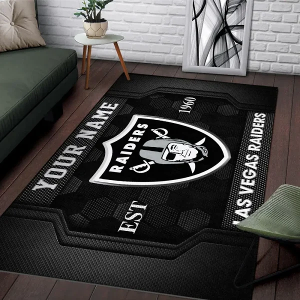 Las Vegas Raiders Living Room Carpet Rug