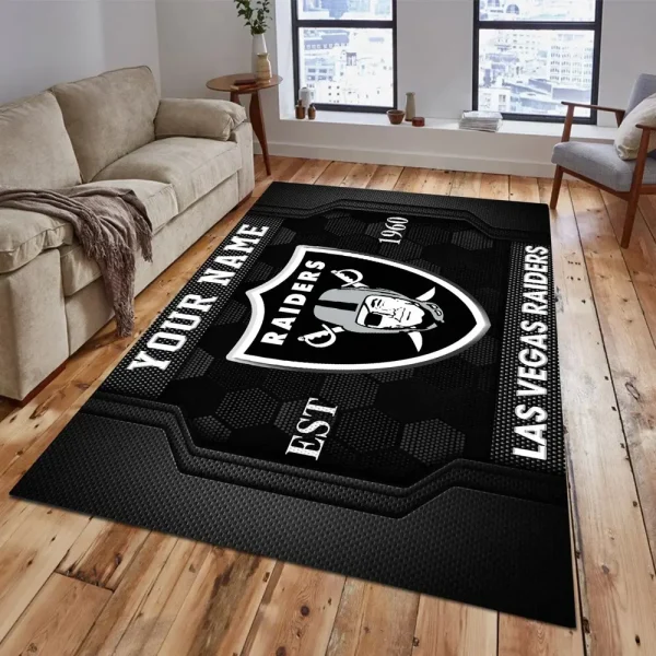 Las Vegas Raiders Living Room Carpet Rug - Image 2