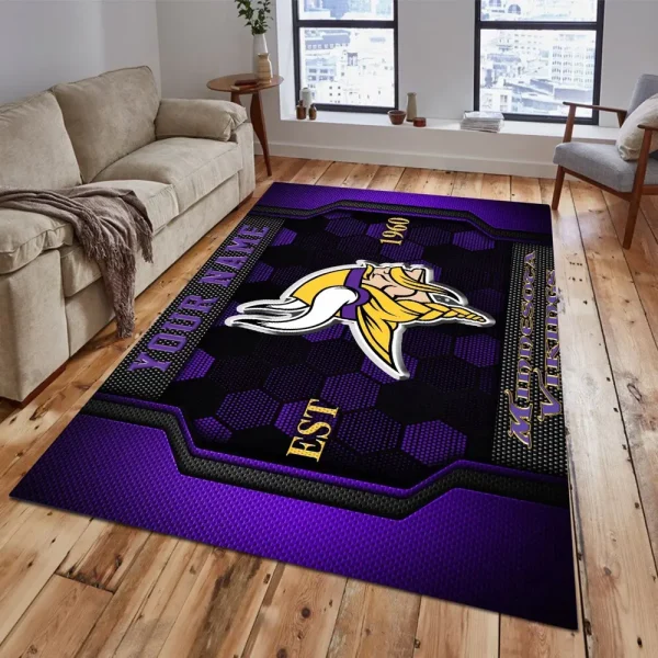 Minnesota Vikings Living Room Carpet Rug - Image 2
