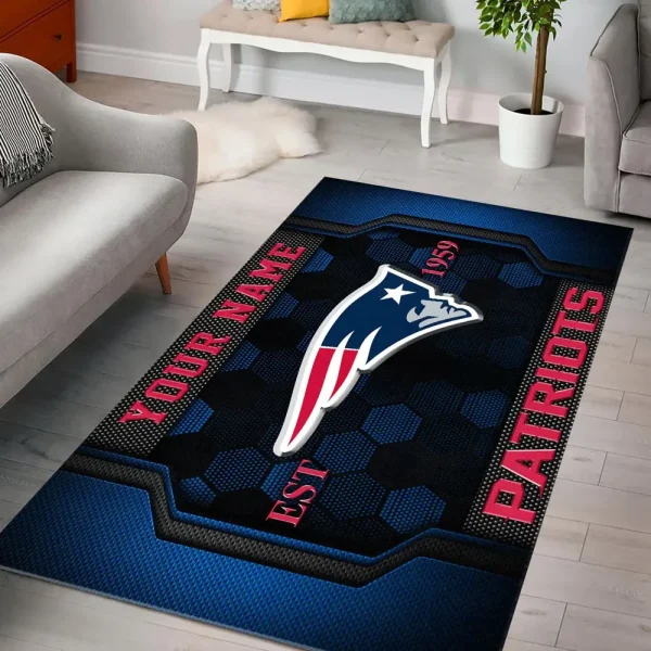 New England Patriots Living Room Carpet Rug