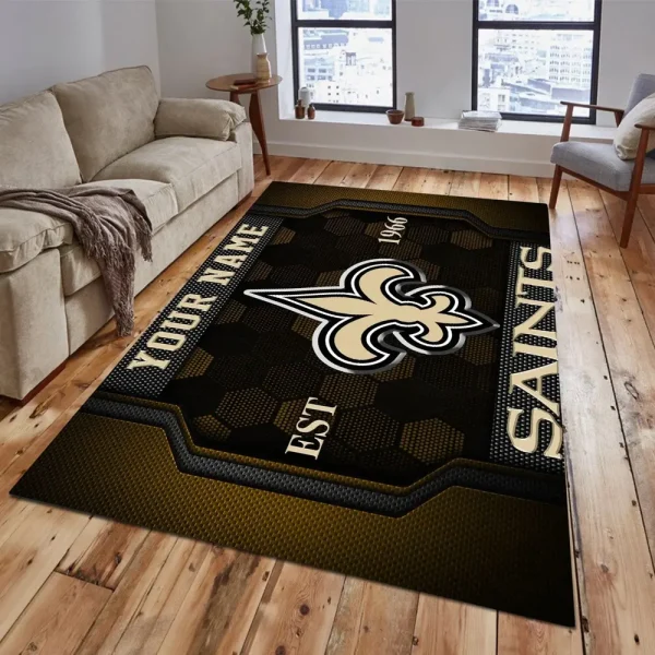 New Orleans Saints Living Room Carpet Rug