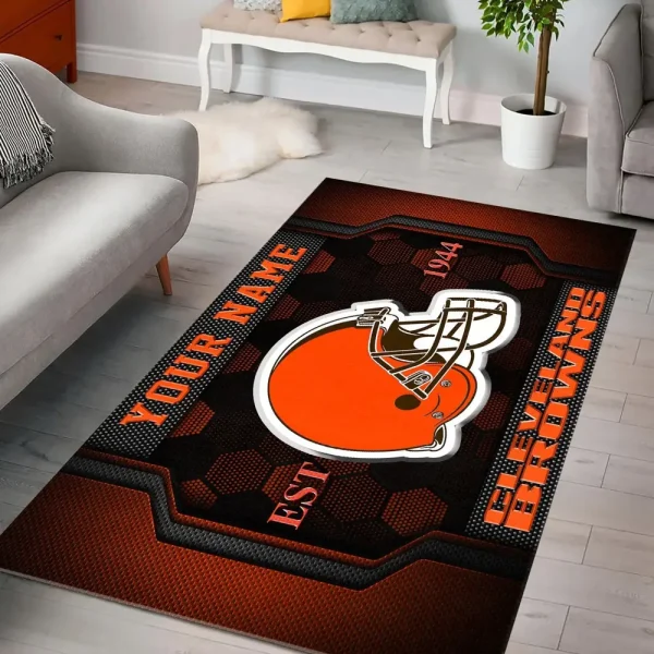Cleveland Browns Living Room Carpet Rug
