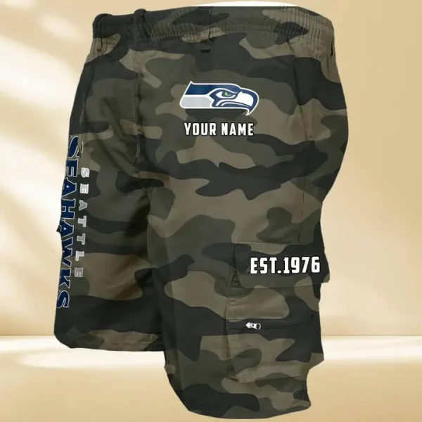 Seattle Seahawks GZK-09-Men's Casual Shorts - Image 5