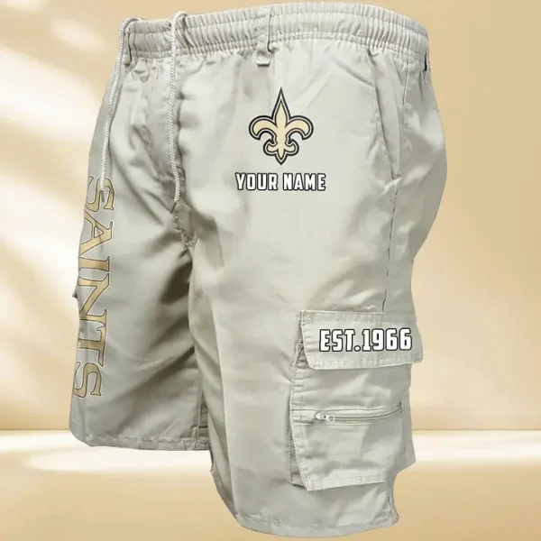 New Orleans Saints GZK-09-Men's Casual Shorts - Image 5