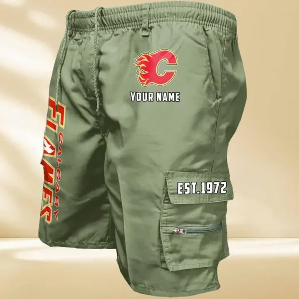 Calgary Flames GZK-09-Men's Casual Shorts - Image 2