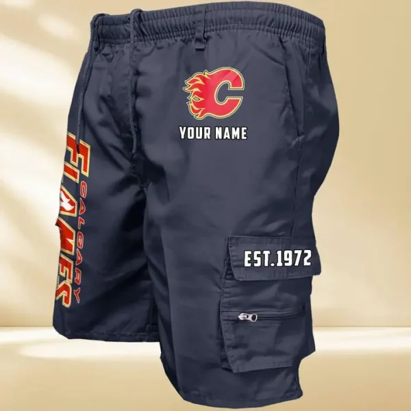 Calgary Flames GZK-09-Men's Casual Shorts - Image 3