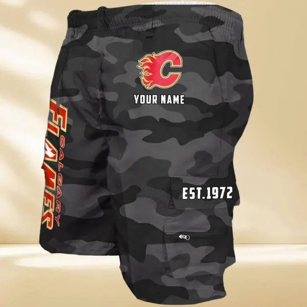 Calgary Flames GZK-09-Men's Casual Shorts - Image 4