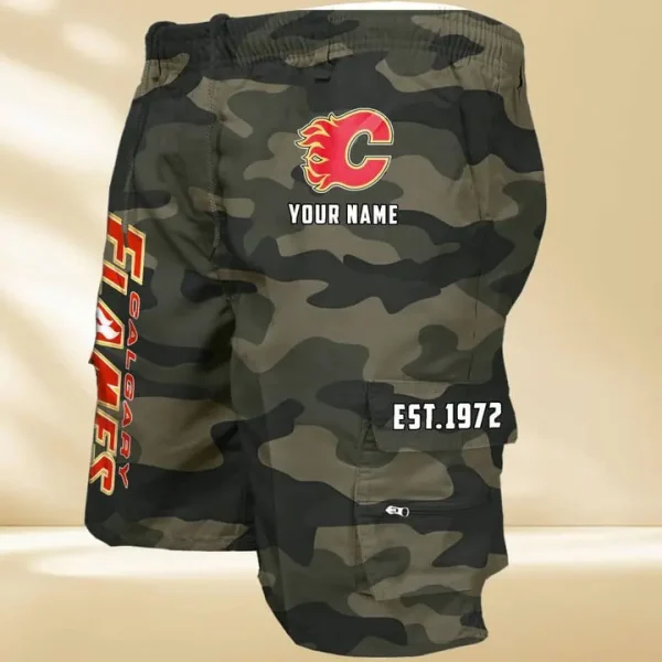 Calgary Flames GZK-09-Men's Casual Shorts - Image 5