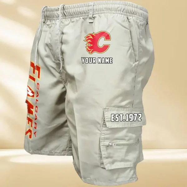 Calgary Flames GZK-09-Men's Casual Shorts - Image 6