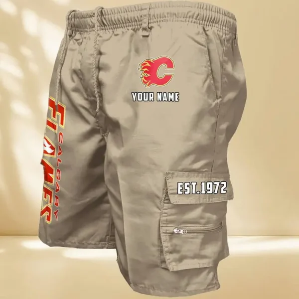 Calgary Flames GZK-09-Men's Casual Shorts - Image 7