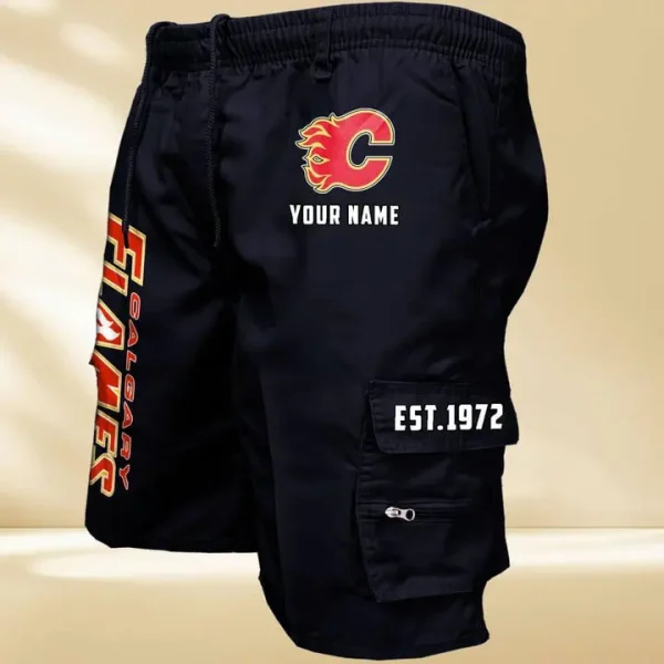 Calgary Flames GZK-09-Men's Casual Shorts