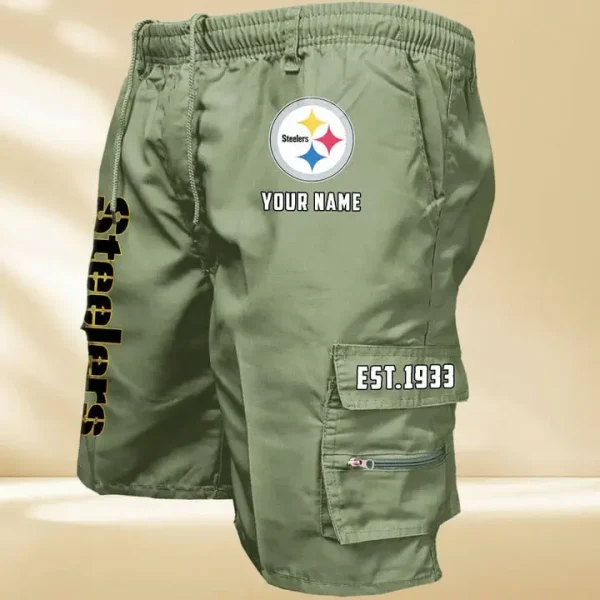 Pittsburgh Steelers GZK-09-Men's Casual Shorts - Image 2