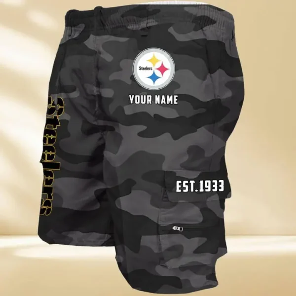 Pittsburgh Steelers GZK-09-Men's Casual Shorts - Image 4
