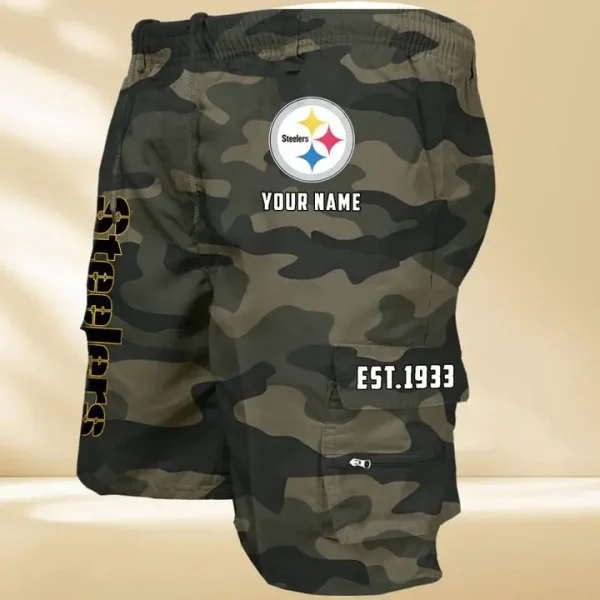Pittsburgh Steelers GZK-09-Men's Casual Shorts - Image 5