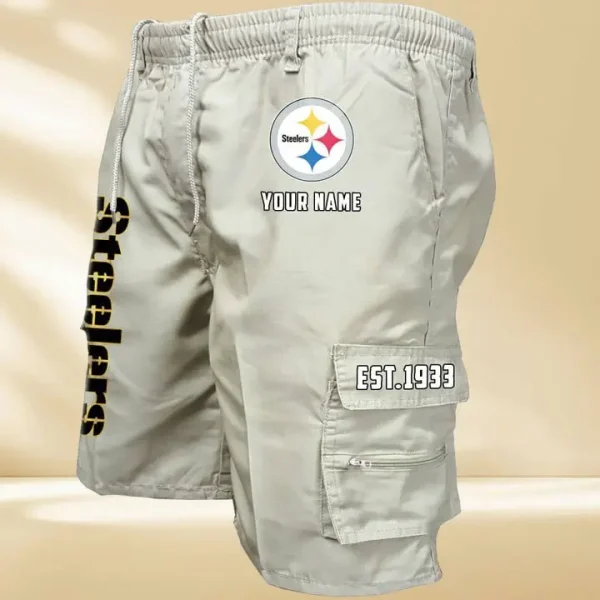 Pittsburgh Steelers GZK-09-Men's Casual Shorts - Image 6