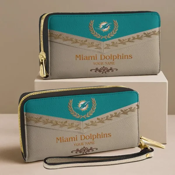 Miami Dolphins NFL Woman Clutch Purse Wallet Special Style