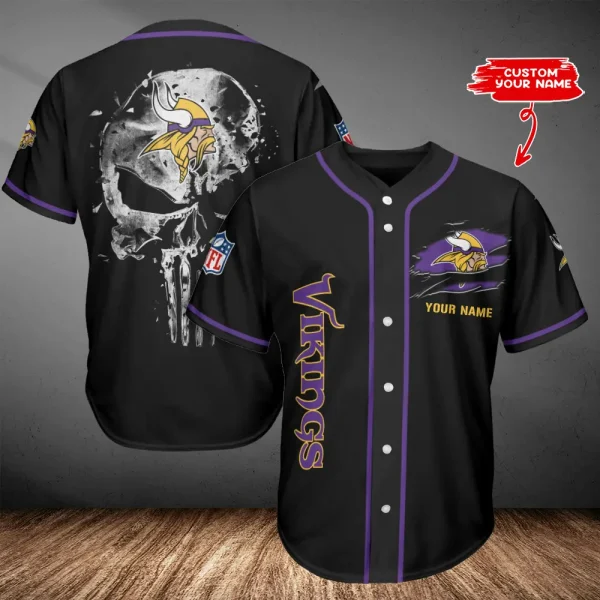 Minnesota Vikings Casual Button Baseball Shirt Trending 2025 AZCBJS649