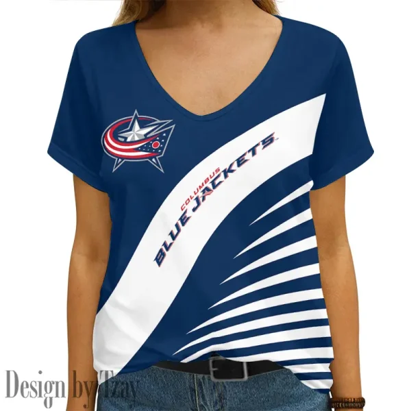 Columbus Blue Jackets NHL Summer New Women's Short Sleeve T-shirt 3D Trending 2025 AGCWTS836