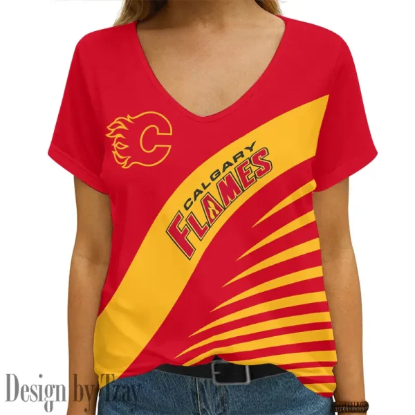 Calgary Flames NHL Summer New Women's Short Sleeve T-shirt 3D Trending 2025 AGCWTS844