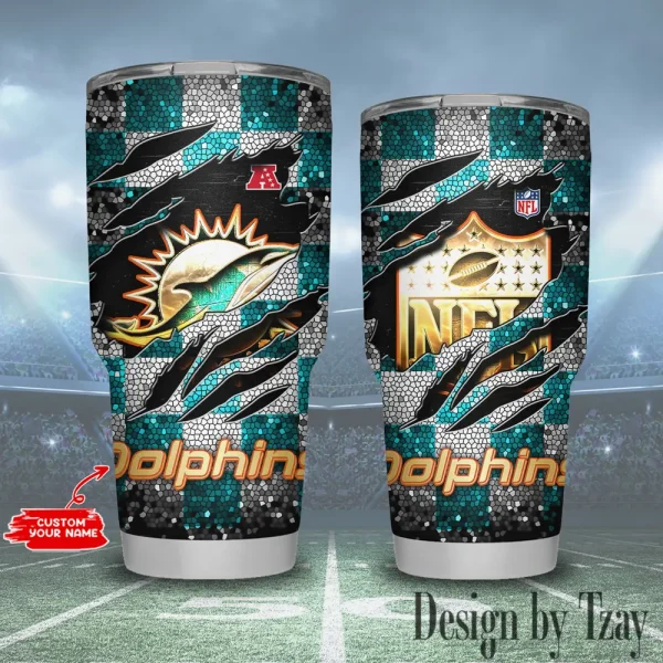 Miami Dolphins NFL Tumbler 30Oz Travel Mug Gift For Fans 20225 BGTUM807