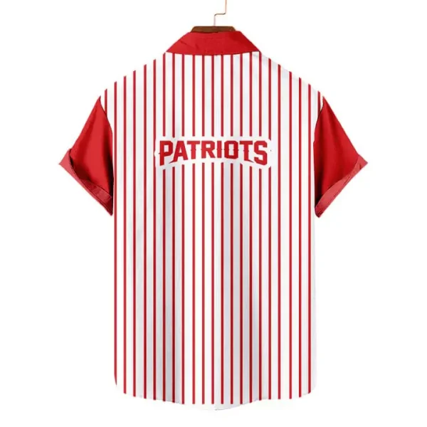 New England Patriots | Classic Retro Mascot Line Hawaiian Shirt - Image 2