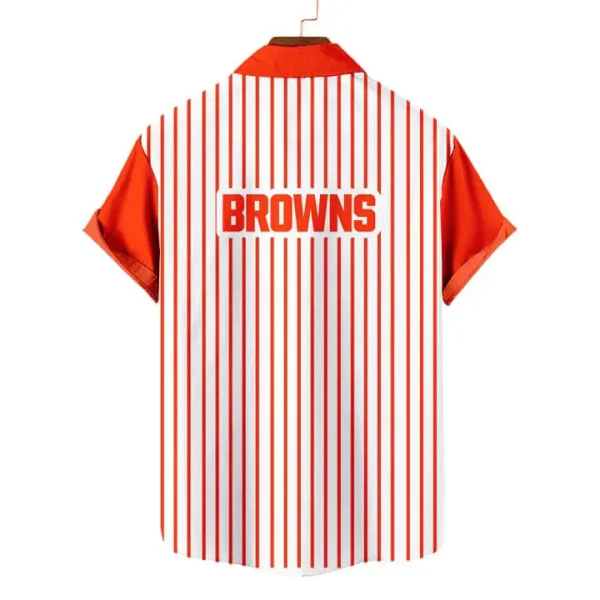 Cleveland Browns | Classic Retro Mascot Line Hawaiian Shirt - Image 2