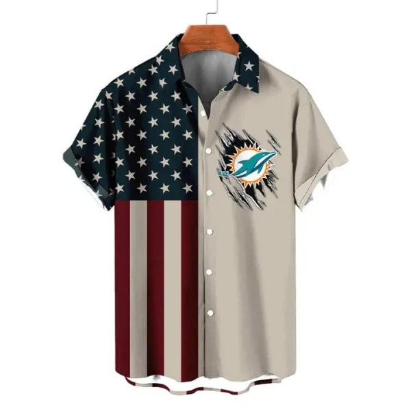 Miami Dolphins | Classic Retro Mascot Line Hawaiian Shirt